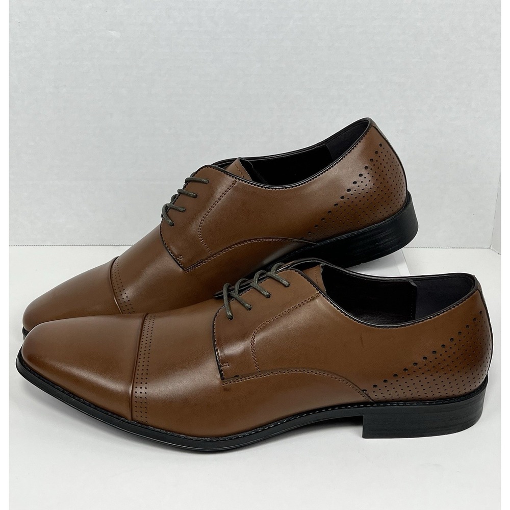 Unlisted Kenneth Cole  Lesson Plan Mens Cap Toe Oxford Dress COGNAC Size‎ 12 US